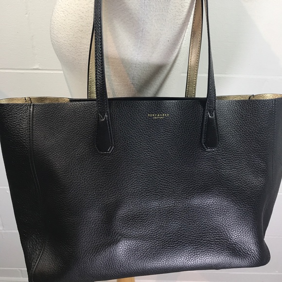 tory burch metallic tote